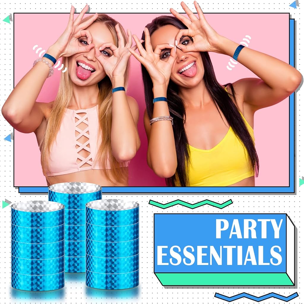 HASTHIP® Paper Wristbands Neon Wrist Bands, Blue HASTHIP® Paper Wristbands Neon Wrist Bands, Blue